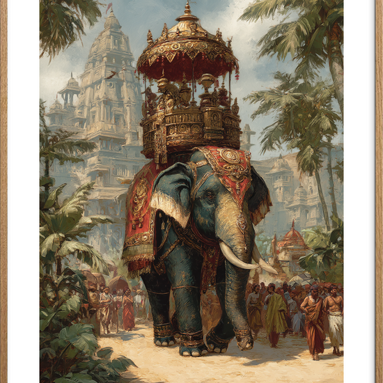 Trommens varme ekko - Oak Frame, With White Border