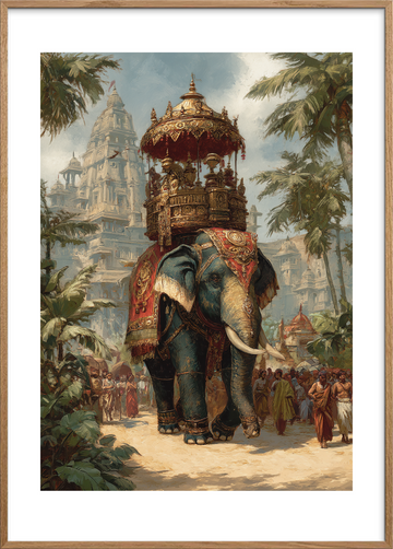 Trommens varme ekko - Oak Frame, With White Border