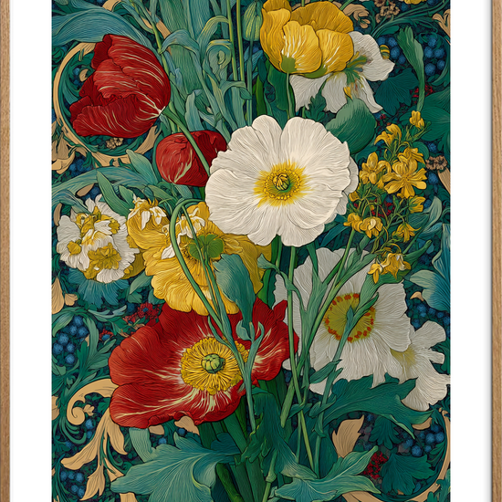 Lyden af farverne - Oak Frame, With White Border