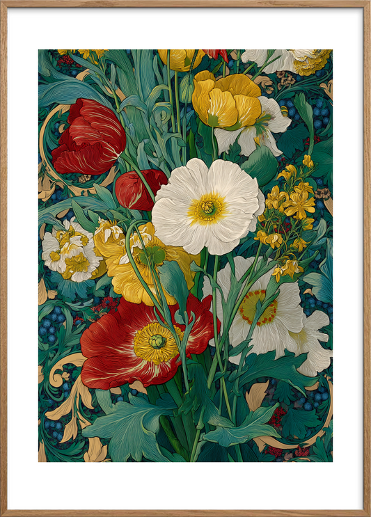 Lyden af farverne - Oak Frame, With White Border