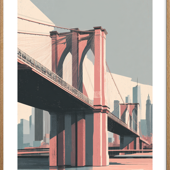 Stålens hvisken over vandet - Oak Frame, With White Border