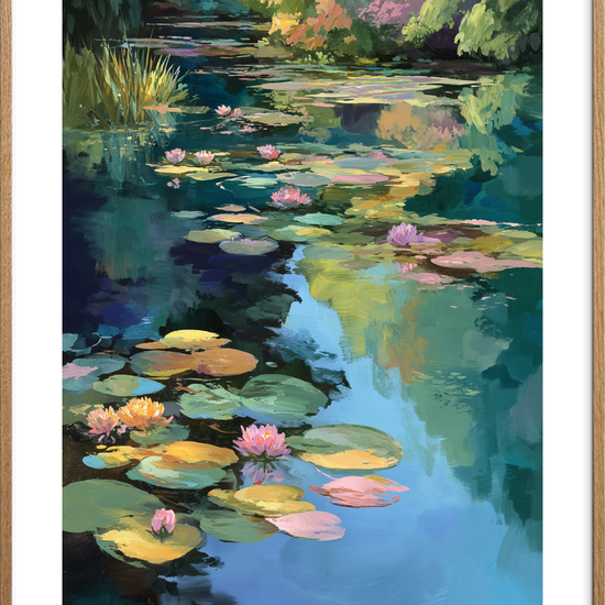 Vandets hviskende sang - Oak Frame, With White Border