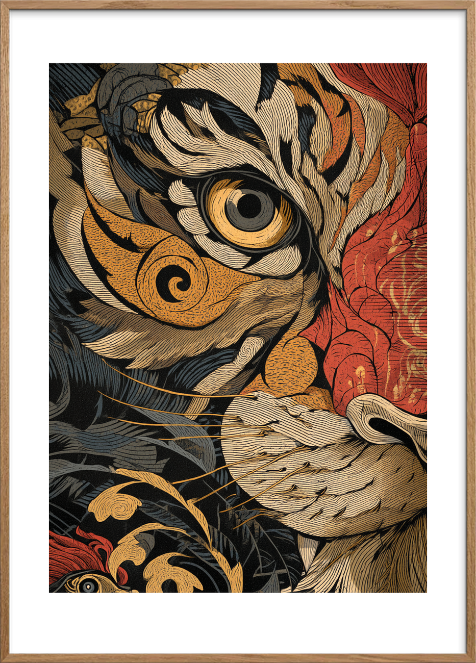 Silkens hemmelige brøl - Oak Frame, With White Border