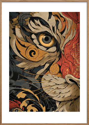 Silkens hemmelige brøl - Oak Frame, With White Border