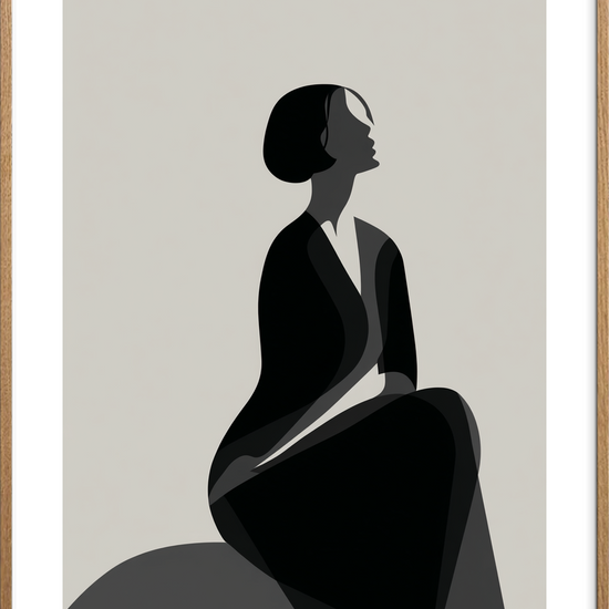 Hviskende skygger - Oak Frame, With White Border