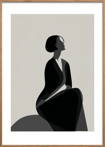 Hviskende skygger - Oak Frame, With White Border