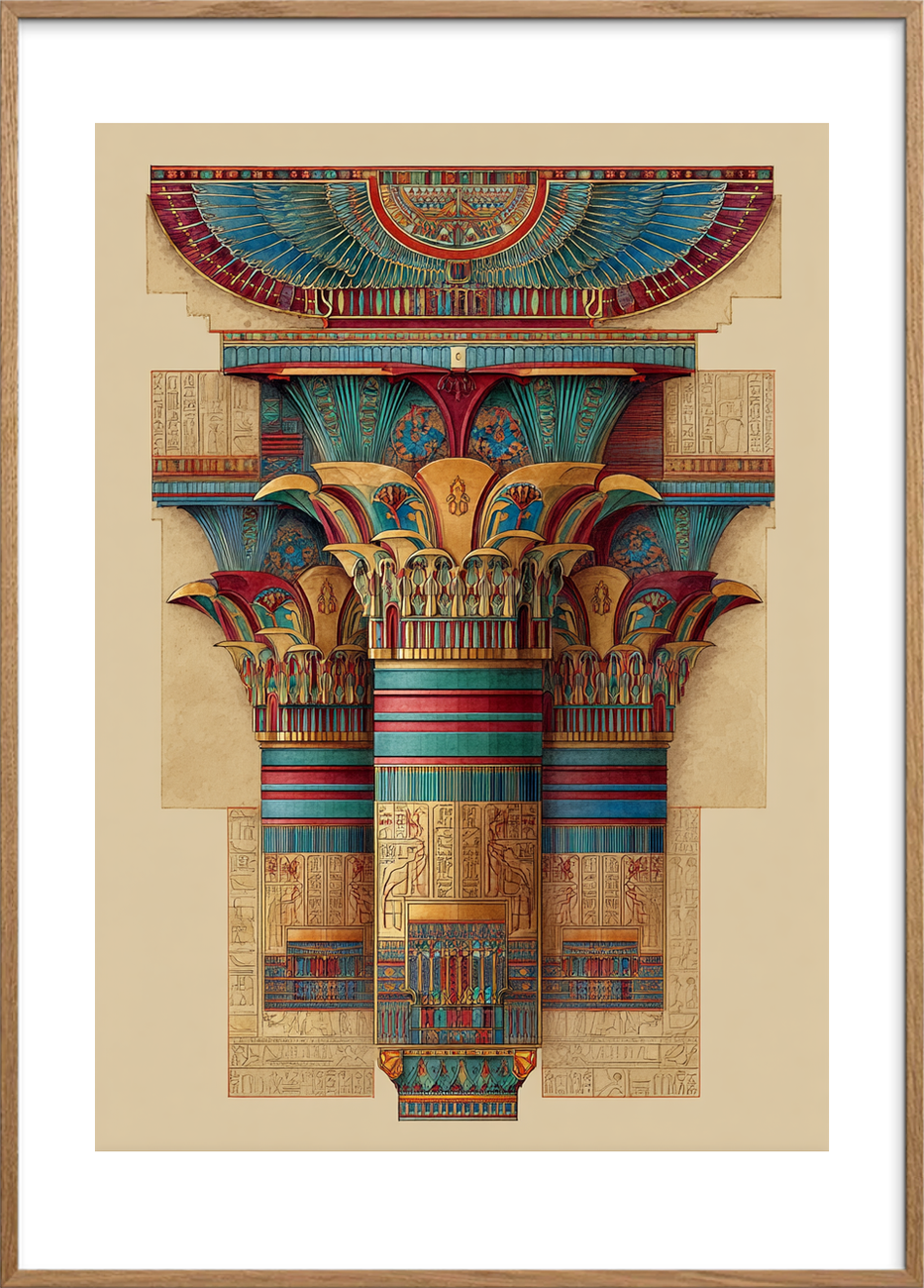 Ekko af sandets sang - Oak Frame, With White Border