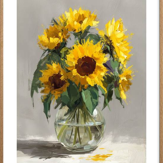 Hvisken af solens varme - Oak Frame, With White Border