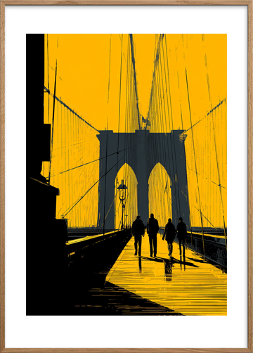 Broens rungende tavshed - Oak Frame, With White Border