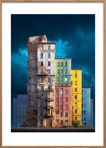 Smagen af rust og regn - Oak Frame, With White Border