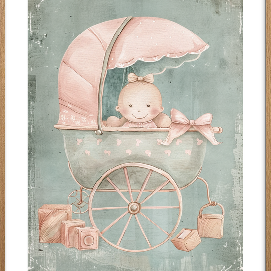 Vuggevise af silkestøv - Oak Frame, With White Border