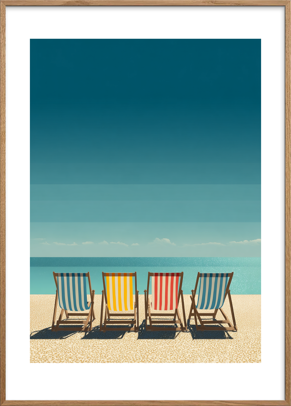 Sommerbrisens sus - Oak Frame, With White Border