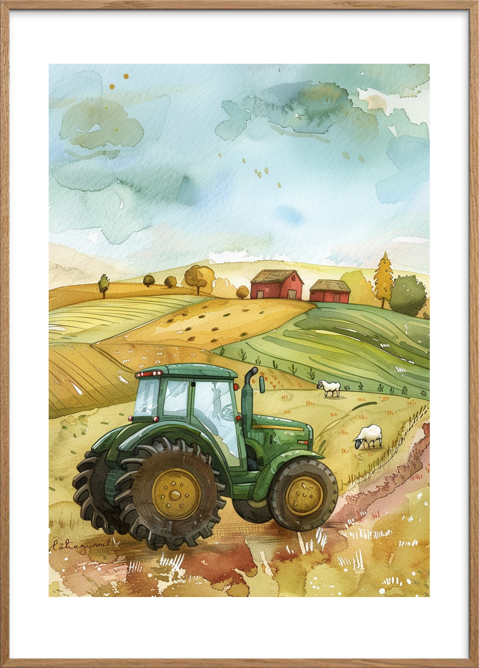 Vindens sagte hvisken - Oak Frame, With White Border