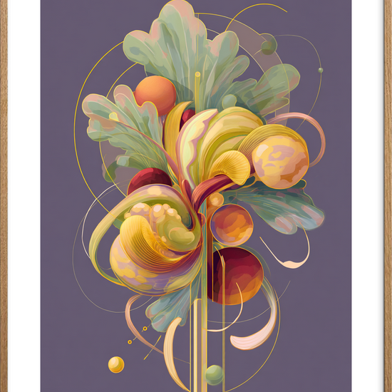 Hvisken fra gyldne blade - Oak Frame, With White Border