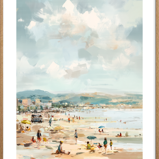 Suset af salt og sand - Oak Frame, With White Border