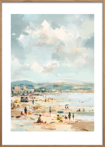 Suset af salt og sand - Oak Frame, With White Border