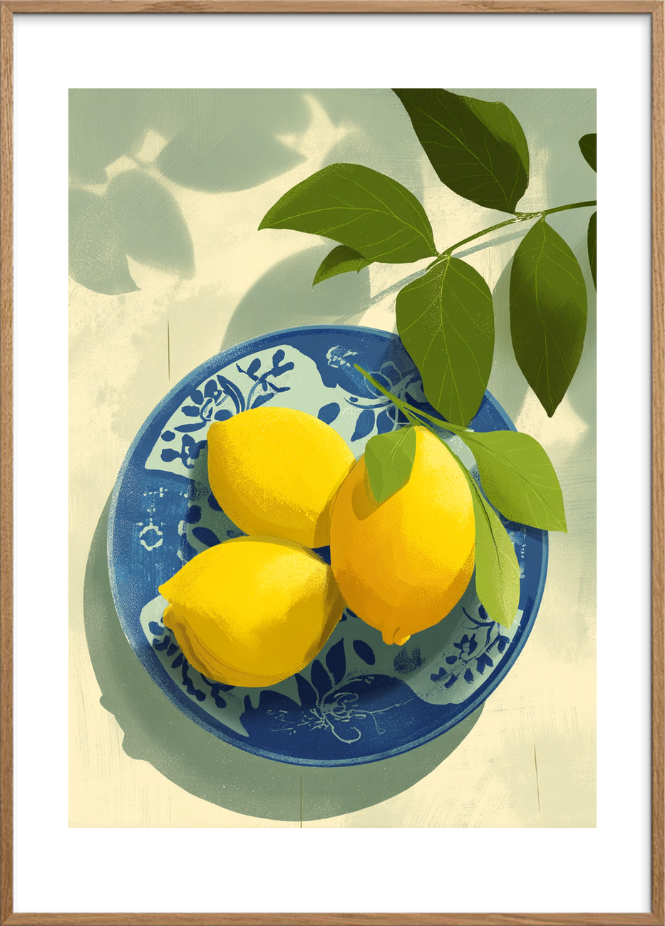 Solens syrlige melodi - Oak Frame, With White Border