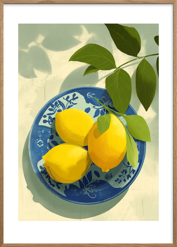 Solens syrlige melodi - Oak Frame, With White Border