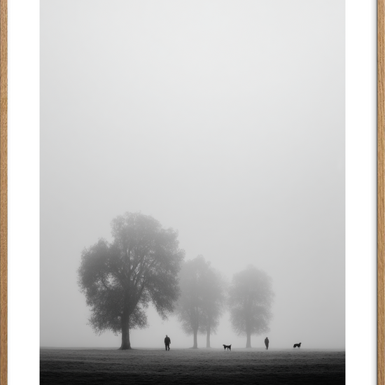 Tågens bløde hvisken - Oak Frame, With White Border