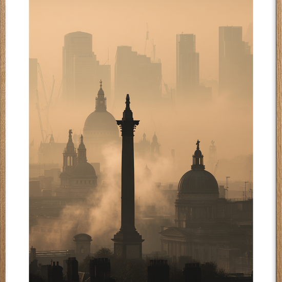 Tågens stille hvisken - Oak Frame, With White Border