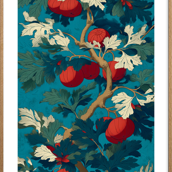 Frugternes stille hvisken - Oak Frame, With White Border