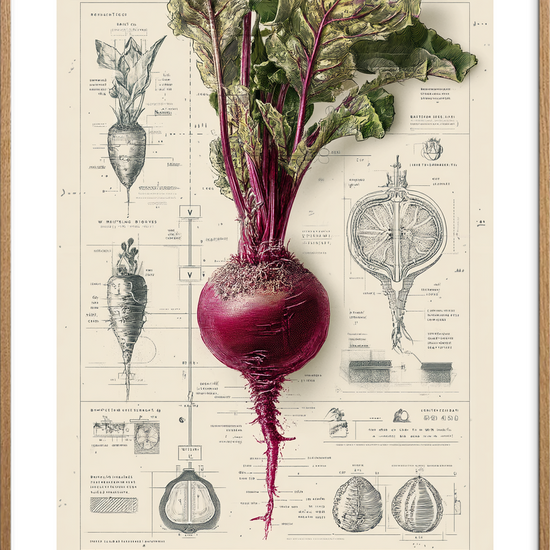 Røddernes hviskende puls - Oak Frame, With White Border