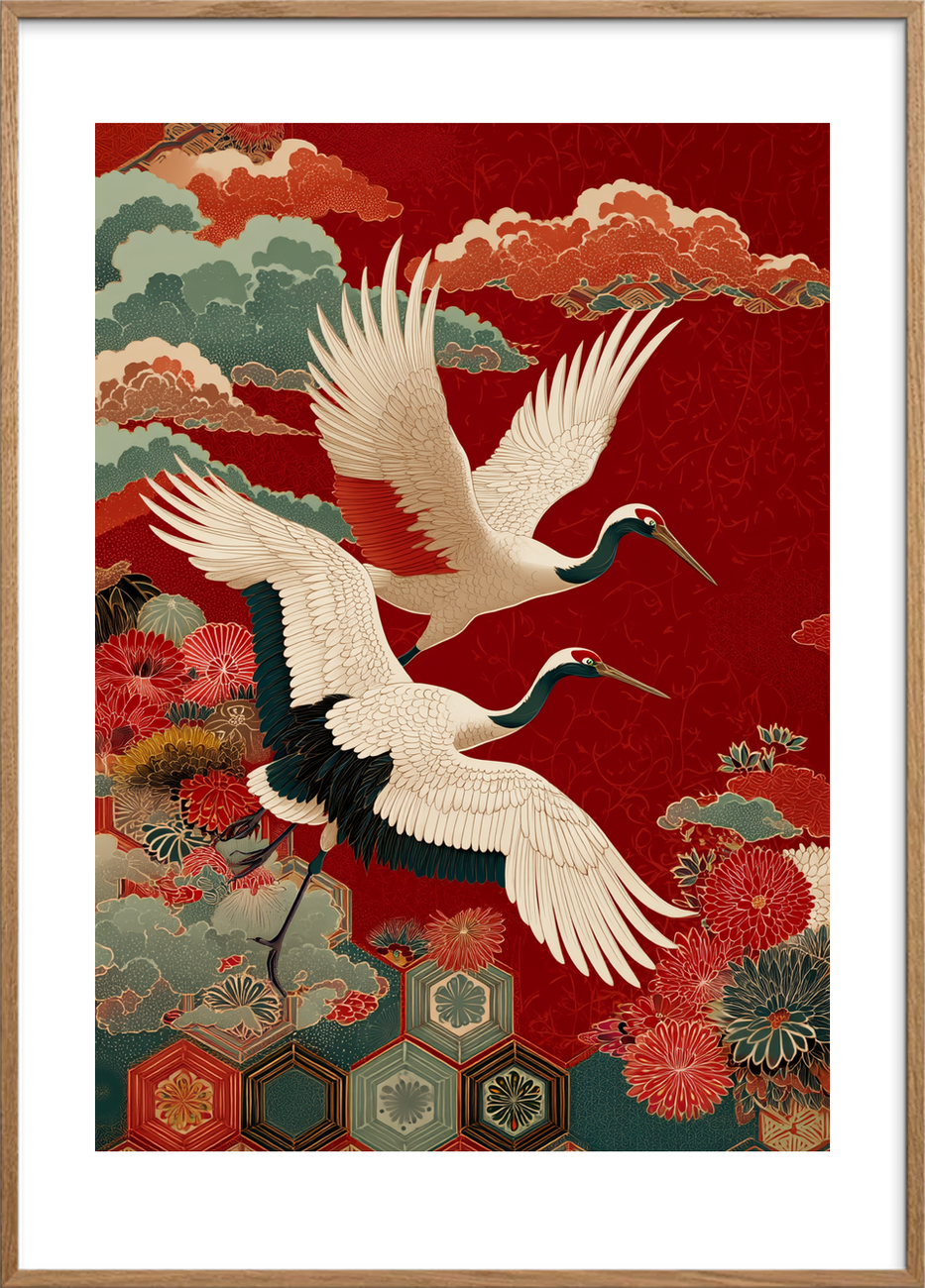 Tranernes stille klang - Oak Frame, With White Border