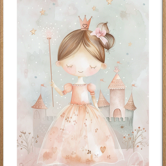 Stjernestøvens blide hvisken - Oak Frame, With White Border