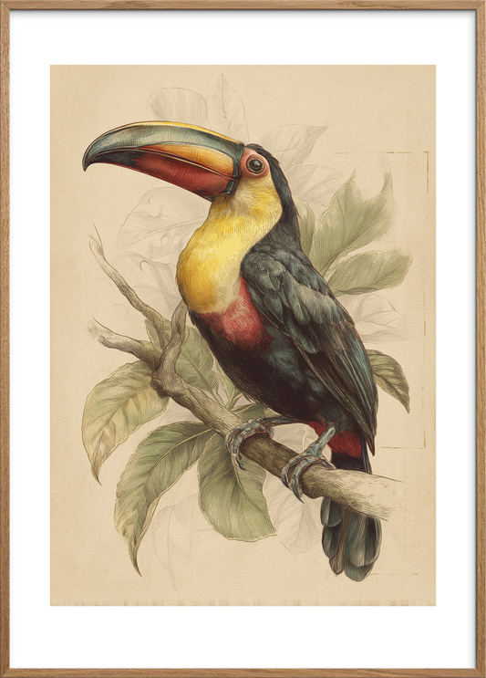 Smag af tropisk regn - Oak Frame, With White Border