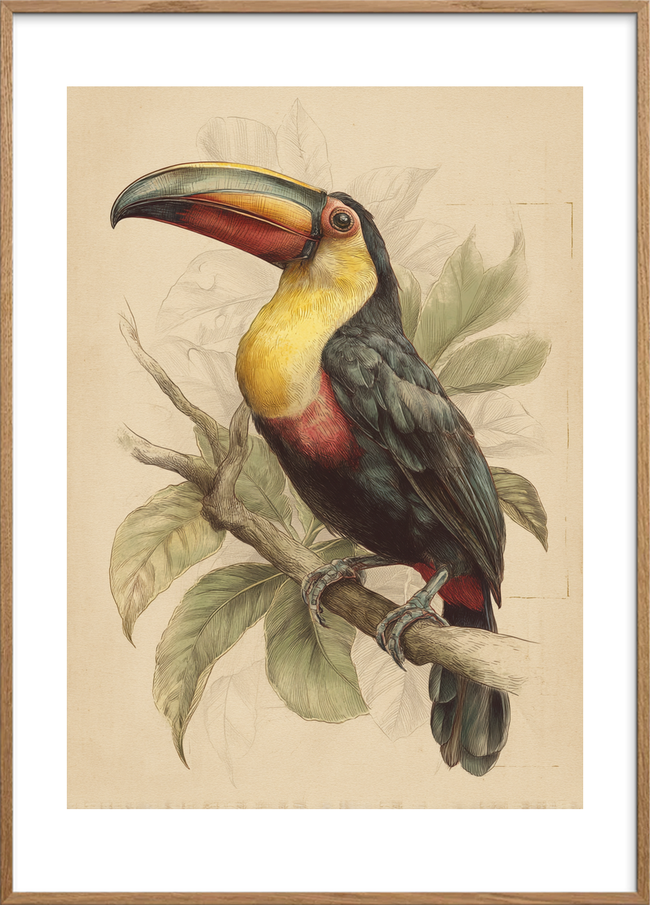 Smag af tropisk regn - Oak Frame, With White Border