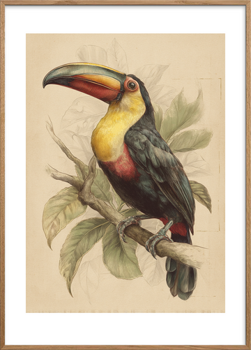 Smag af tropisk regn - Oak Frame, With White Border