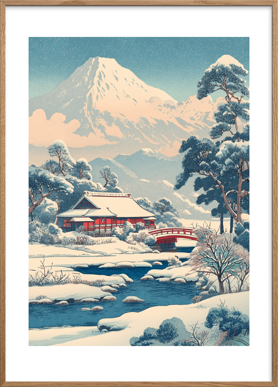 Stilhedens hvide hvisken - Oak Frame, With White Border