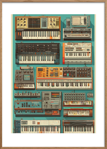 Elektronisk klang af nostalgi - Oak Frame, With White Border