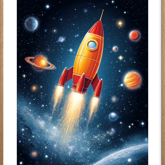 Ildstormens blide sus - Oak Frame, With White Border