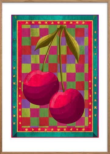 Sødme under stjernedrys - Oak Frame, With White Border