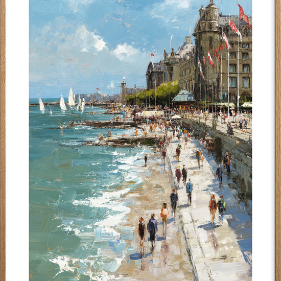 Saltens stille hvisken - Oak Frame, With White Border