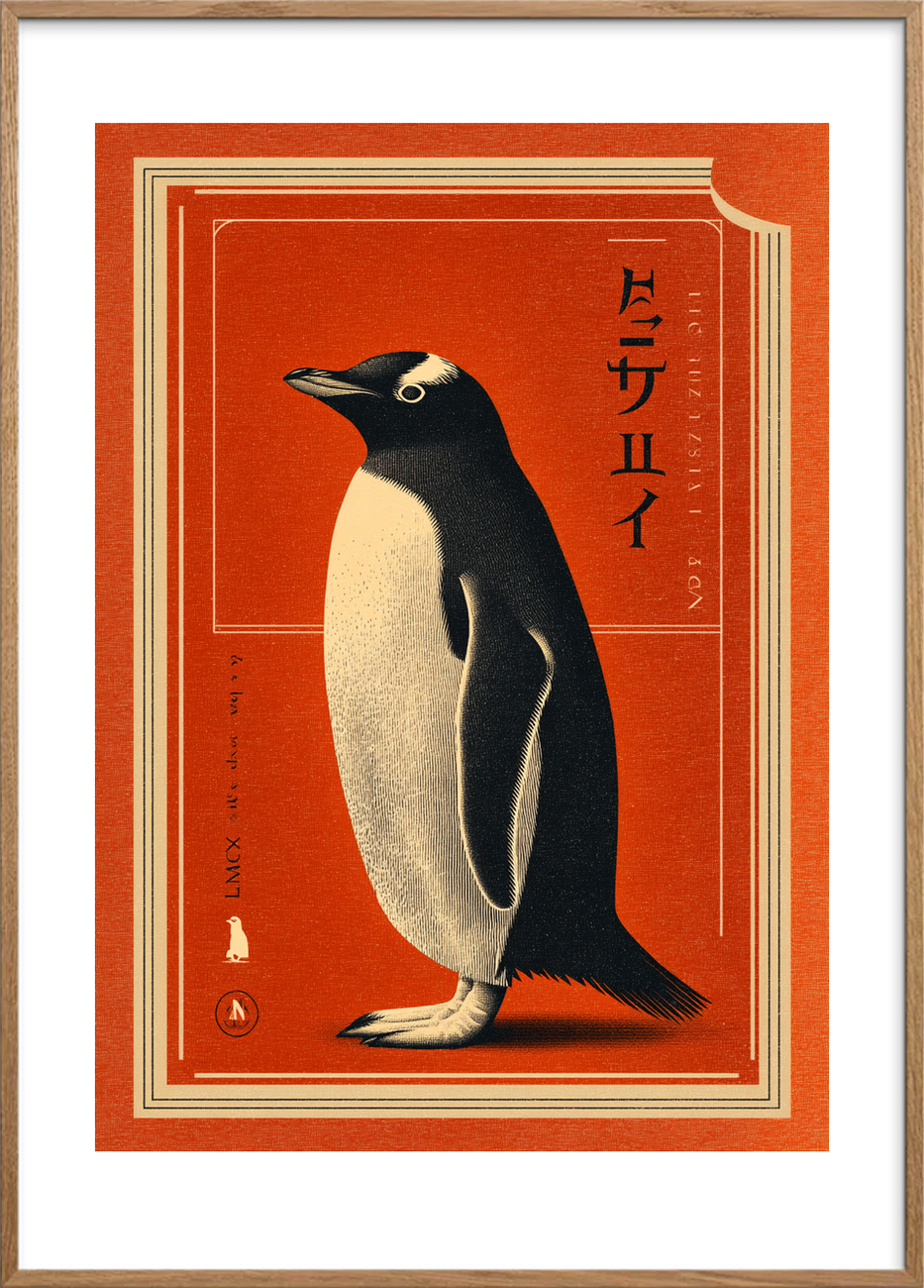 Havet hvisker under fjer - Oak Frame, With White Border