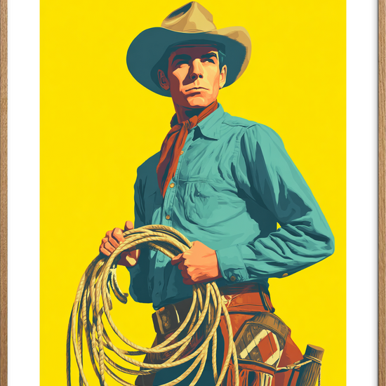 Lassoens rytme - Oak Frame, With White Border