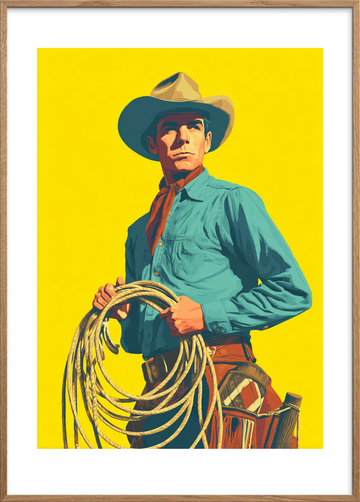 Lassoens rytme - Oak Frame, With White Border