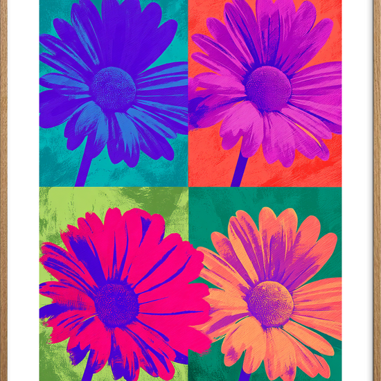 Smagen af neon - Oak Frame, With White Border