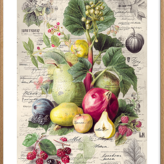 Sødme under blæk og blad - Oak Frame, With White Border