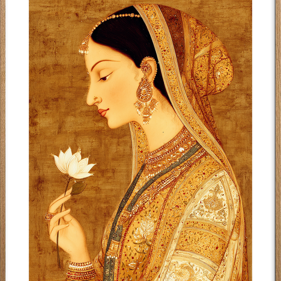 Silkets stille sus - Oak Frame, With White Border