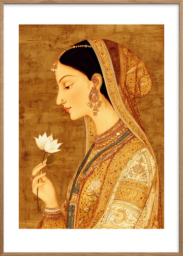 Silkets stille sus - Oak Frame, With White Border