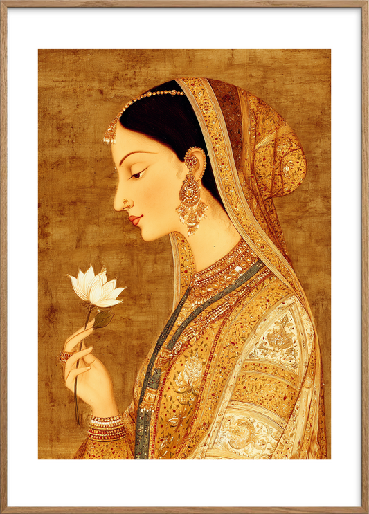 Silkets stille sus - Oak Frame, With White Border