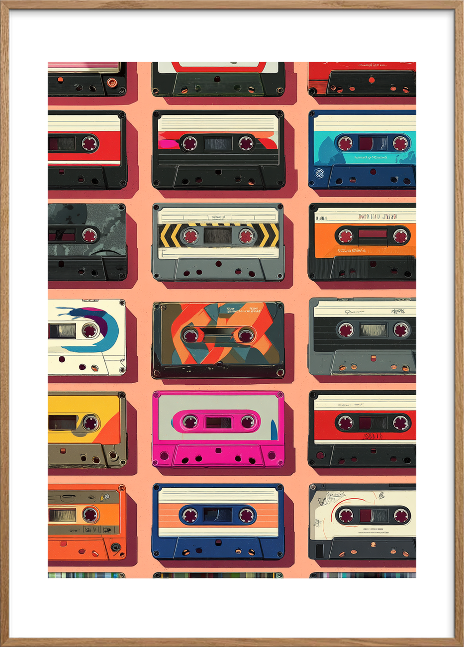 Smag af analog nostalgi - Oak Frame, With White Border