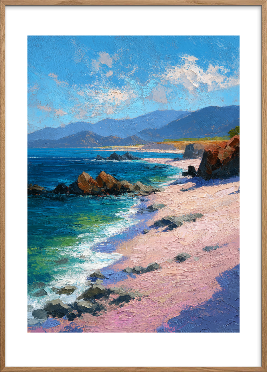 Lysets salte hvisken - Oak Frame, With White Border