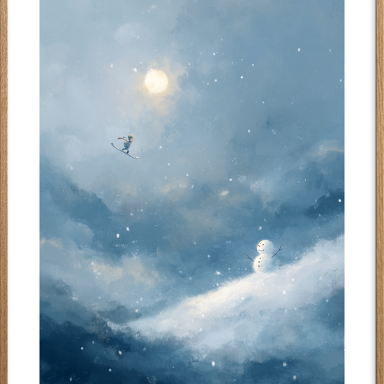 Vinger af kold vind - Oak Frame, With White Border