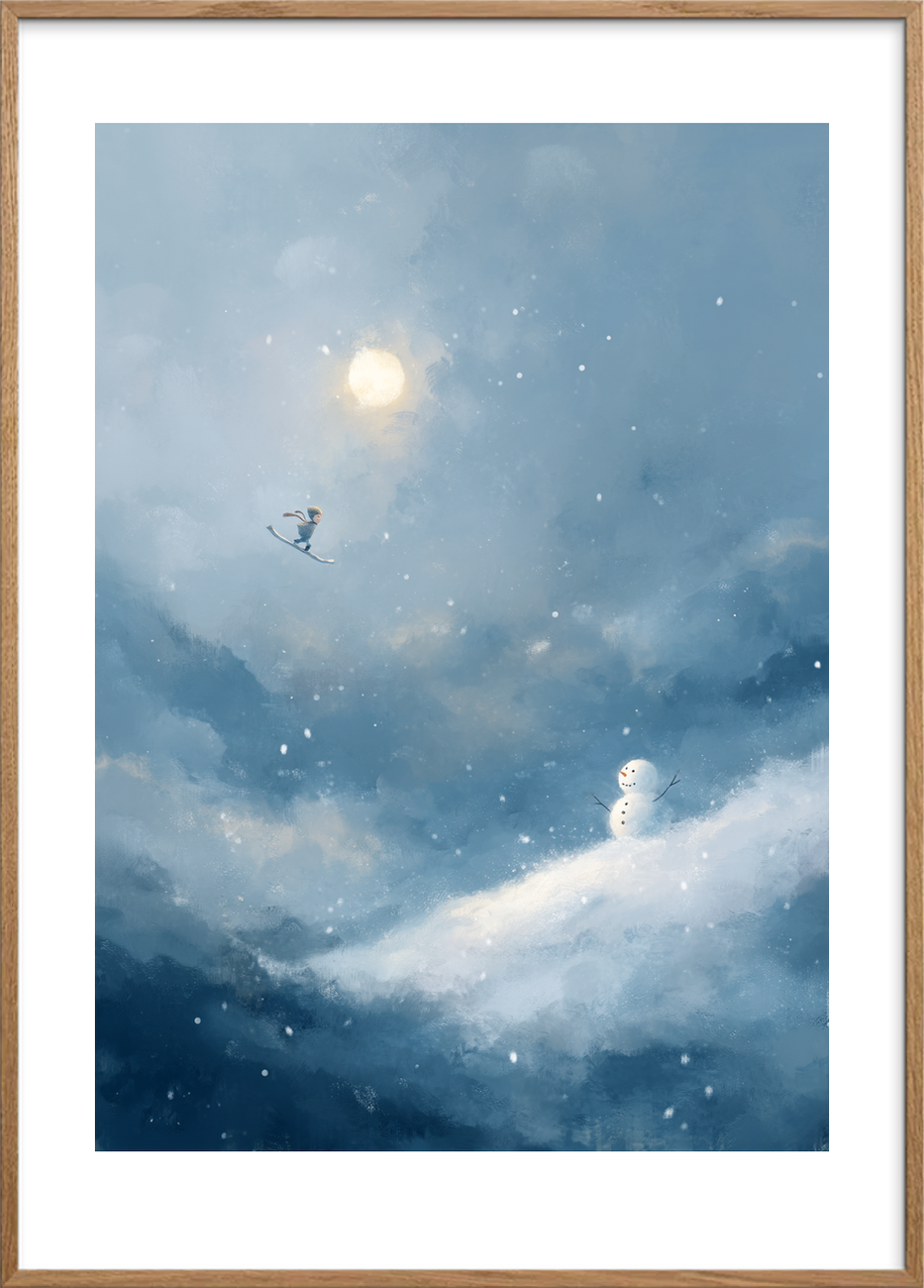 Vinger af kold vind - Oak Frame, With White Border