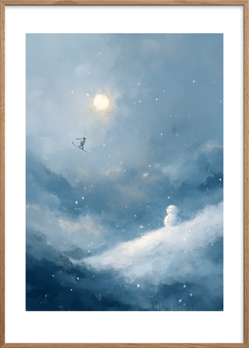 Vinger af kold vind - Oak Frame, With White Border