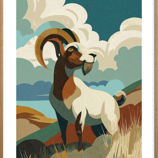 Stenens sagte sang - Oak Frame, With White Border